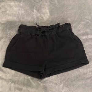 SHEIN Black High Waist Shorts w/ Adjustable Drawstring